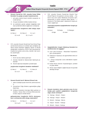 11. Sınıf TARİH - YAPRAK TEST