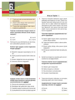 6. Sınıf Sosyal Bilgiler Konu Testi